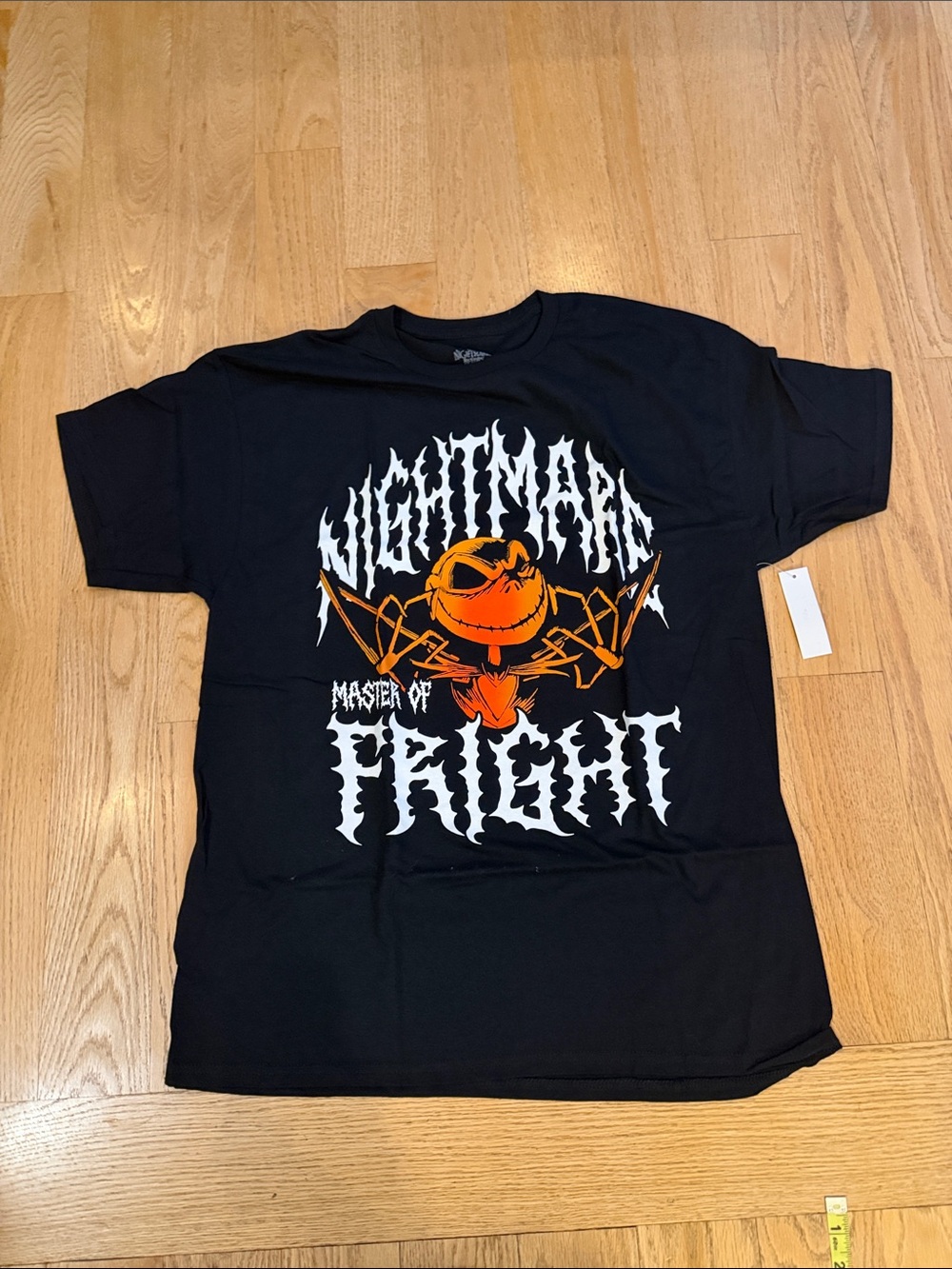 Disney Black T‑Shirt with Orange & White Jack Skellington Graphic
